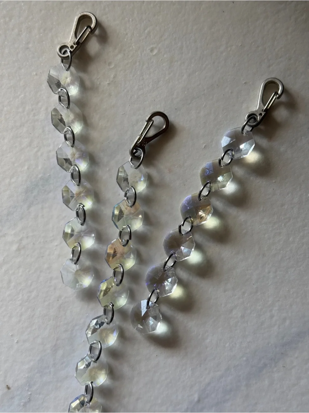 Handmade sun catcher prisms Crystal Drop Dangle Keychain purse charm Iridescent